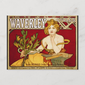 Cartão Postal Waverley Cycle - Art Nouveau - Alphonse Mucha