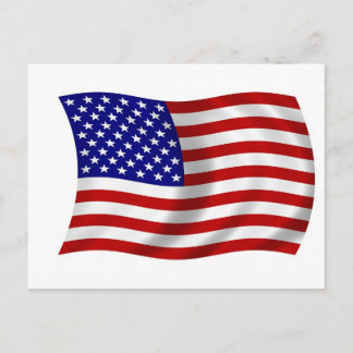 Cartão Postal Waving American USA FLAG