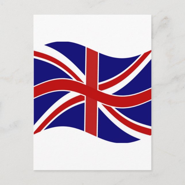 Cartão Postal Waving Union Jack (Frente)