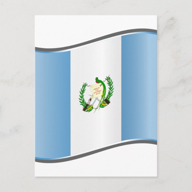 Cartão Postal Wavy Guatemala Flag (Frente)