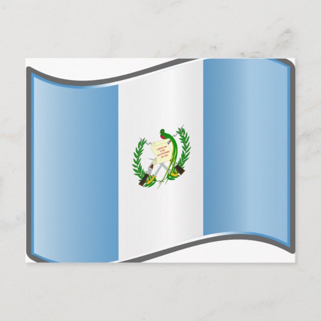 Cartão Postal Wavy Guatemala Flag (Frente)
