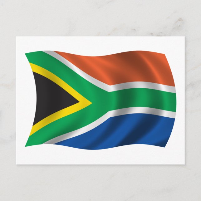 Cartão Postal Wavy South Africa Flag (Frente)
