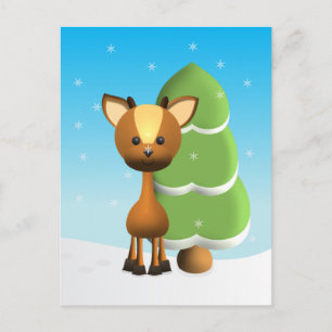 Cartão Postal Wayne Deer na neve
