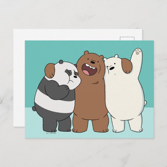 Cartão Postal We Bare Bears Group Hug (Frente/Verso)