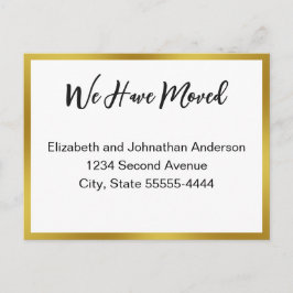 Cartão Postal We Have Moved Script White Moving Announcement