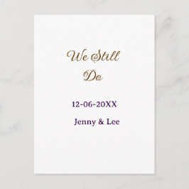 Cartão Postal We still do brown pink name date year boho retro s