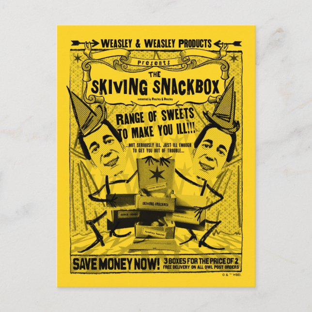 Cartão Postal Weasley e produtos da weasley (Frente)