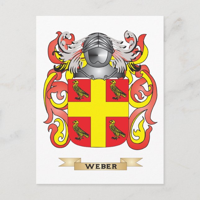 Cartão Postal Weber Family Crest (Casaco de Armas) (Frente)