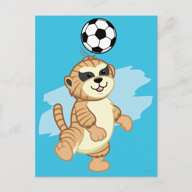 Cartão Postal Webkinz | Meerkat Playing Soccer 2 (Frente)