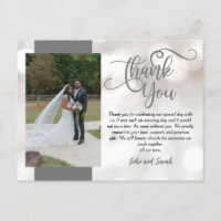 Wedding Bokeh Obrigado Nota Cartão-postal