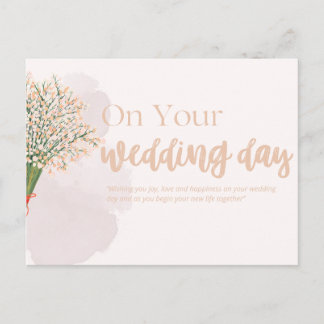 Cartão Postal Wedding Cards- Elegant Floral Wedding Congratulati