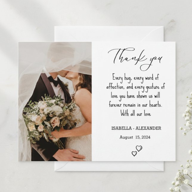 Cartão Postal Wedding Thank You Card, Wedding Photo Thank (Criador carregado)