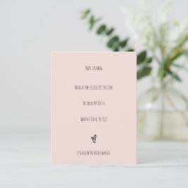 Cartão Postal Wedding Will You Be My Bridesmaid Invitation Card