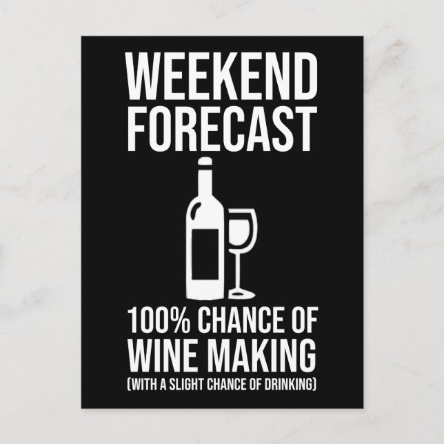 Cartão Postal Weekend Forecast - 100% Chance of Wine Making (Frente)