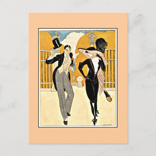Cartão Postal Wegener - Um Casal Elegante, 1920 (Frente)