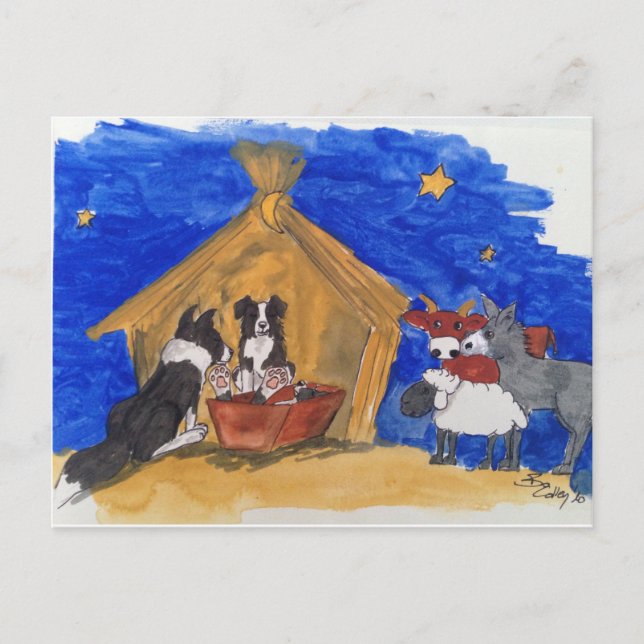 Cartão Postal Weihnachten bei Familie Hund (Frente)