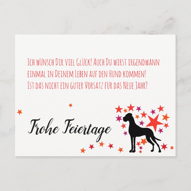 Cartão Postal Weihnachten mit Neujahrsvorsatz (Frente)