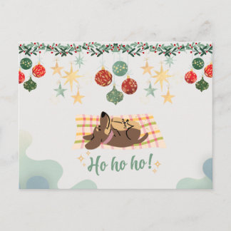 Cartão Postal Weihnachtskarte Hund