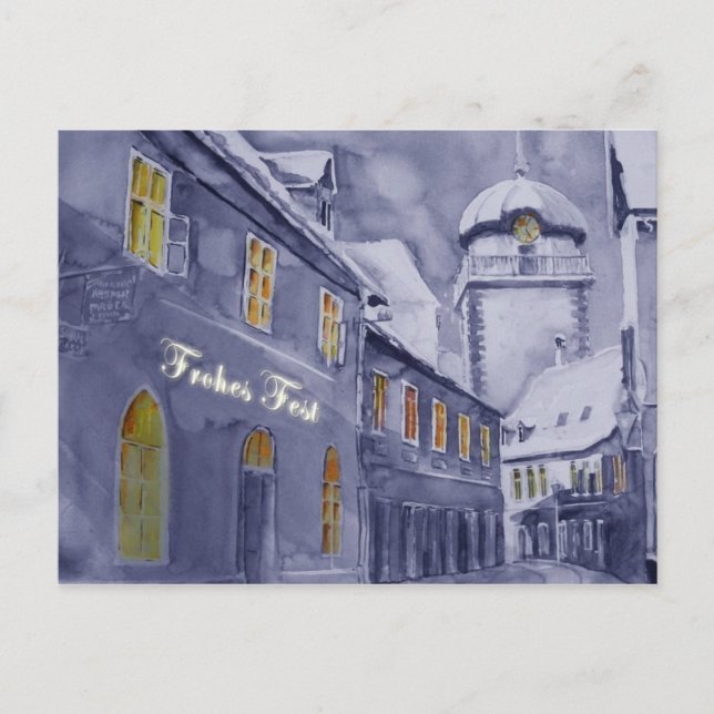 Cartão Postal Weihnachtskarte Leoben (Frente)