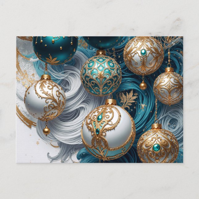 Cartão Postal Weihnachtskarte Postkarte mit luxuriösen Ornamente (Frente)