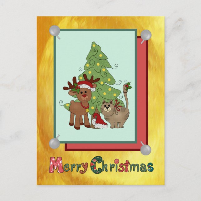 Cartão Postal Weihnachtskatze (Frente)