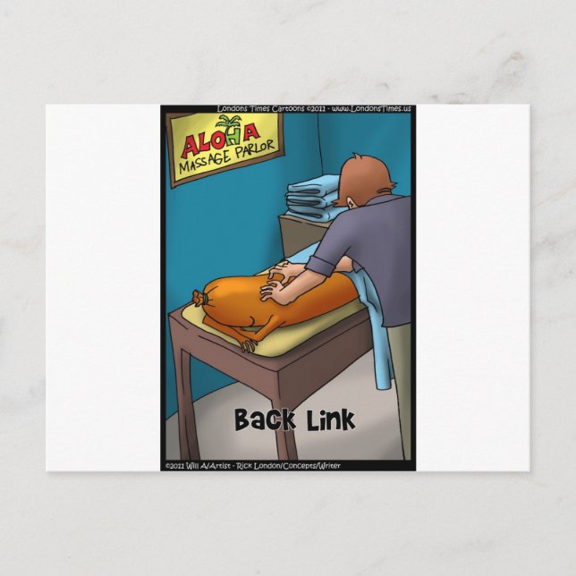 Cartão Postal Weiner Massage aka Backlink Funny Gifts & Cards (Frente)