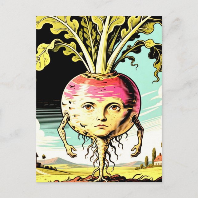 Cartão Postal Weird Vegetable Man: Mr. Rutabaga (Frente)