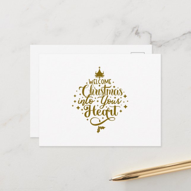 Cartão Postal Welcome Christmas Into Your Heart Christmas (Frente/Verso In Situ)