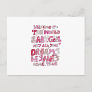 Cartão Postal Welcome To The World Baby Girl