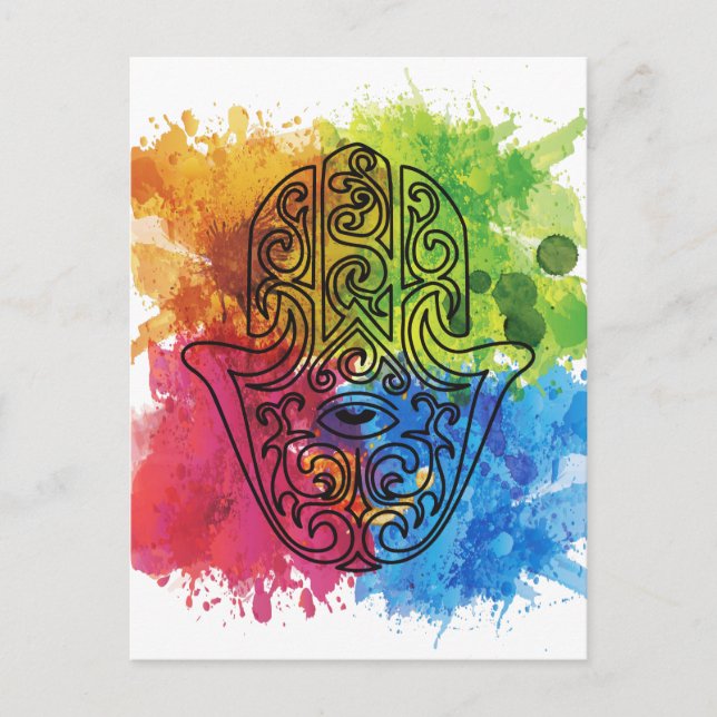 Cartão Postal Wellcoda Vibrant Indian Símbolo da Ásia (Frente)