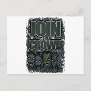 Cartão Postal Wellcoda Zombie Monster Crowd Morto Assustador