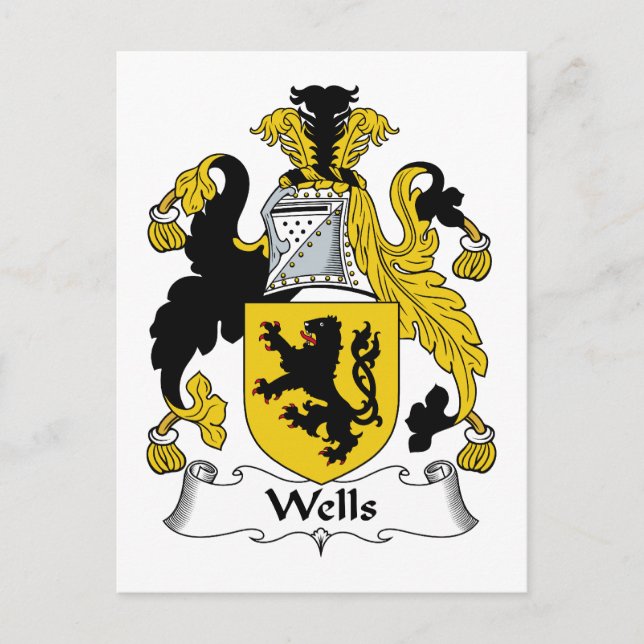 Cartão Postal Wells Family Crest (Frente)