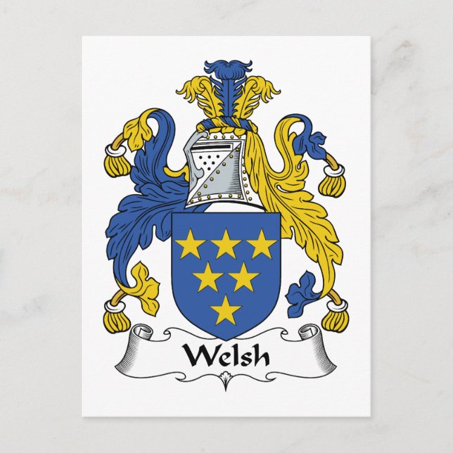 Cartão Postal Welsh Family Crest (Frente)