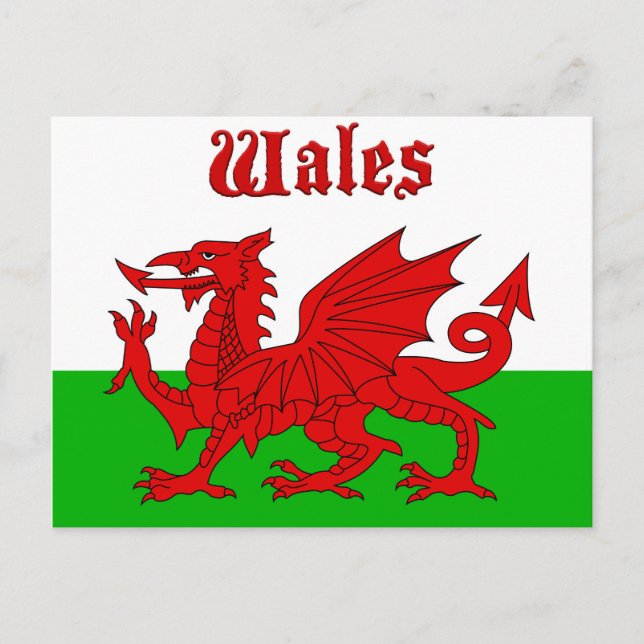 Cartão Postal Welsh Flag Wales (Frente)