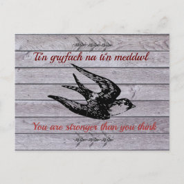 Cartão Postal Welsh Saying of Encouragement