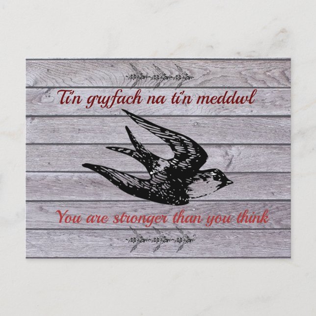 Cartão Postal Welsh Saying of Encouragement (Frente)