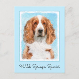 Cartão Postal Welsh Springer Spaniel Painting - Arte Original De