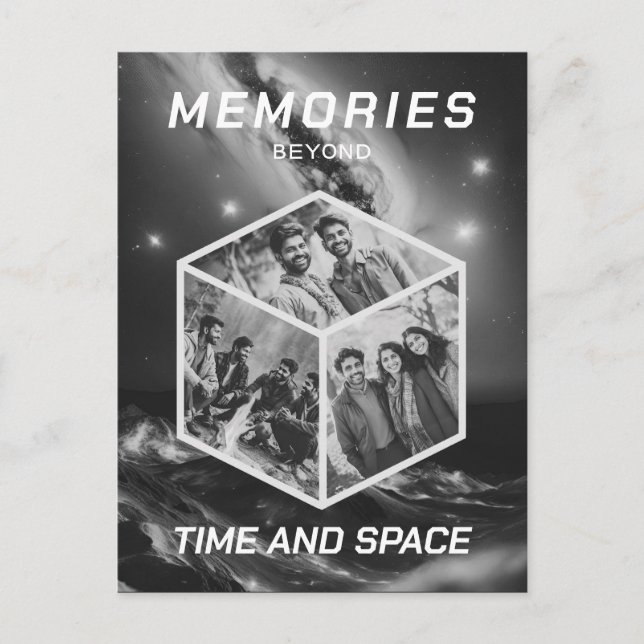 Cartão Postal Weltraum 3D Foto Würfel Bilder Kollage (Frente)