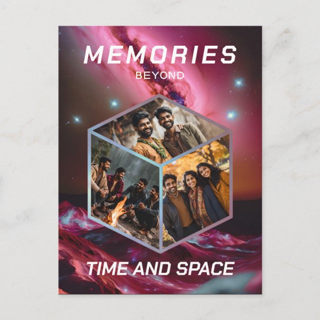 Cartão Postal Weltraum 3D Foto Würfel Bilder Kollage (Frente)