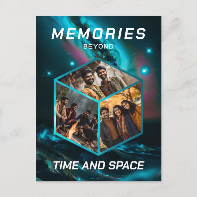 Cartão Postal Weltraum 3D Foto Würfel Bilder Kollage (Frente)