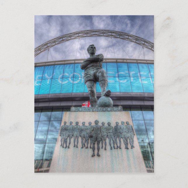 Cartão Postal Wembley Stadium da estátua de Bobby Moore (Frente)