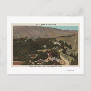 Cartão Postal Wenatchee, WA Vista aérea de Rancho no Vale