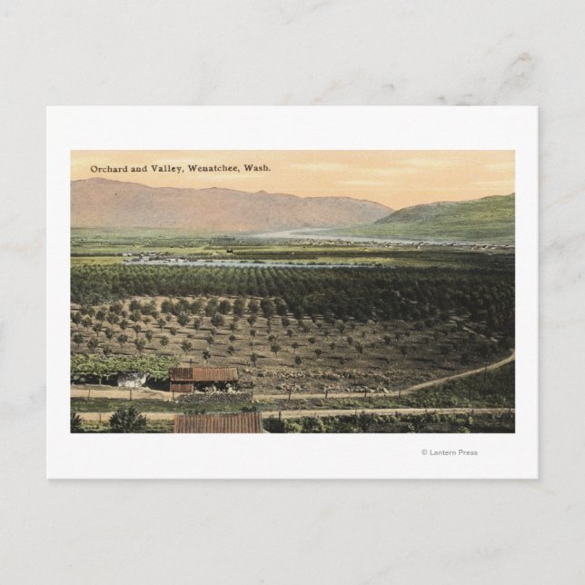 Cartão Postal Wenatchee, WashingtonAerial View of an Orchard (Frente)
