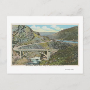 Cartão Postal Wenatchee, WAView da ponte sobre o rio Chelan