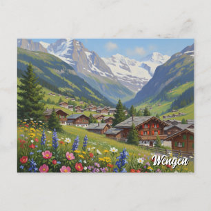 Cartão Postal Wengen Suiça