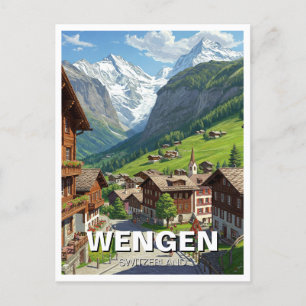 Cartão Postal Wengen Suiça