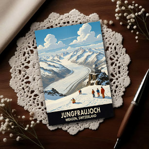 Cartão Postal Wengen, Suíça: Viagens Antigas dos Anos 60
