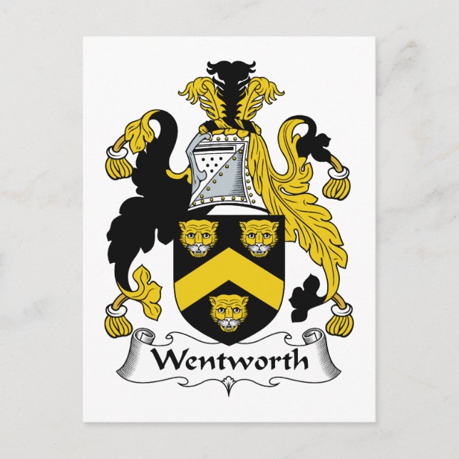 Cartão Postal Wentworth Family Crest (Frente)