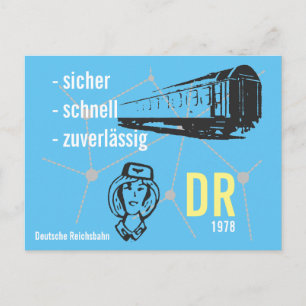 Cartão Postal Werbedesign Reiseverkehr Deutsche Reichsbahn DDR