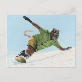 Cartão Postal Wererat Snowboarder Fantasy Art Postcard